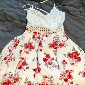 Floral Lace Mini Dress